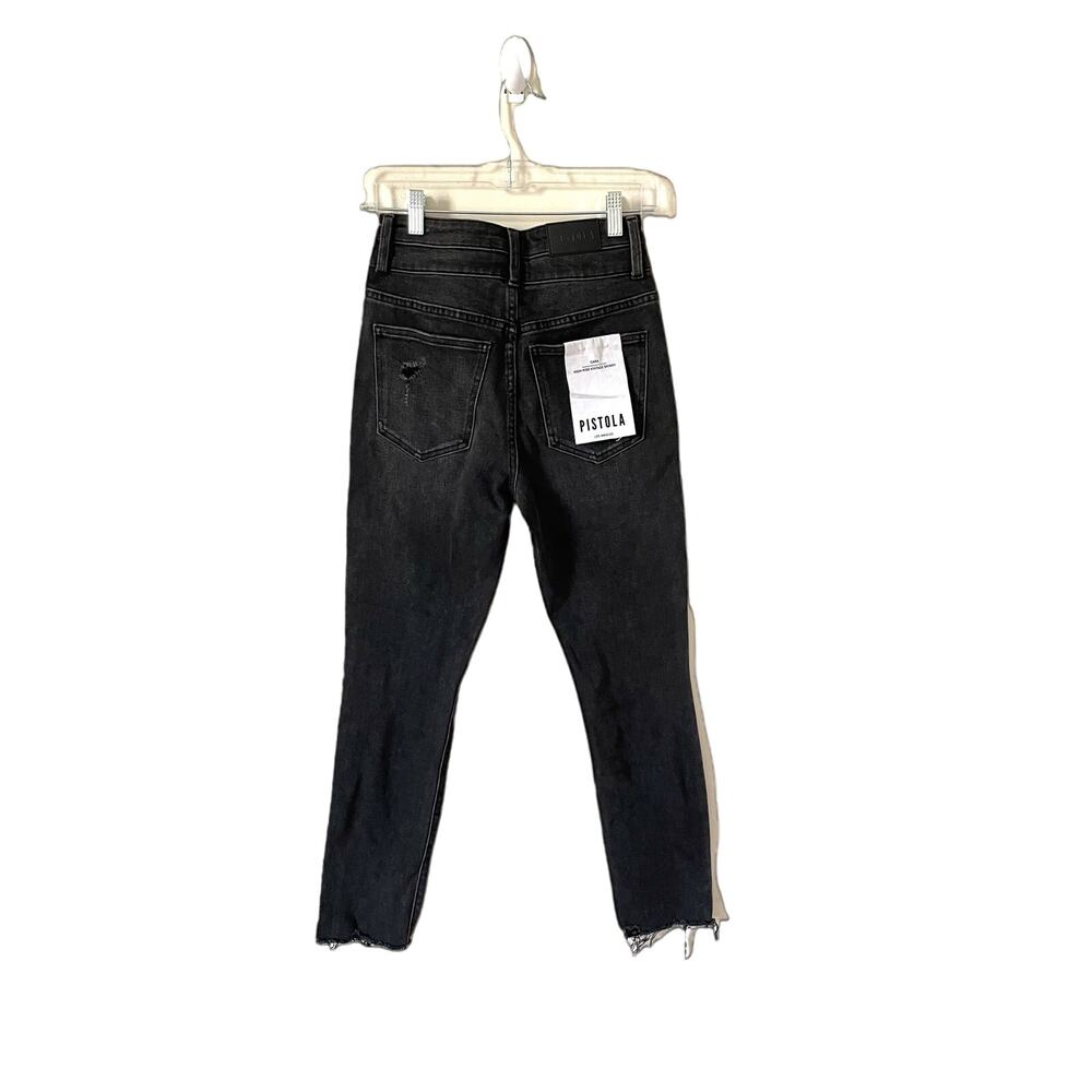 Pistola x Revolve Skinny High Rise Raw Hem Denim Jeans Black Gray Size 26 NEW - Picture 2 of 9